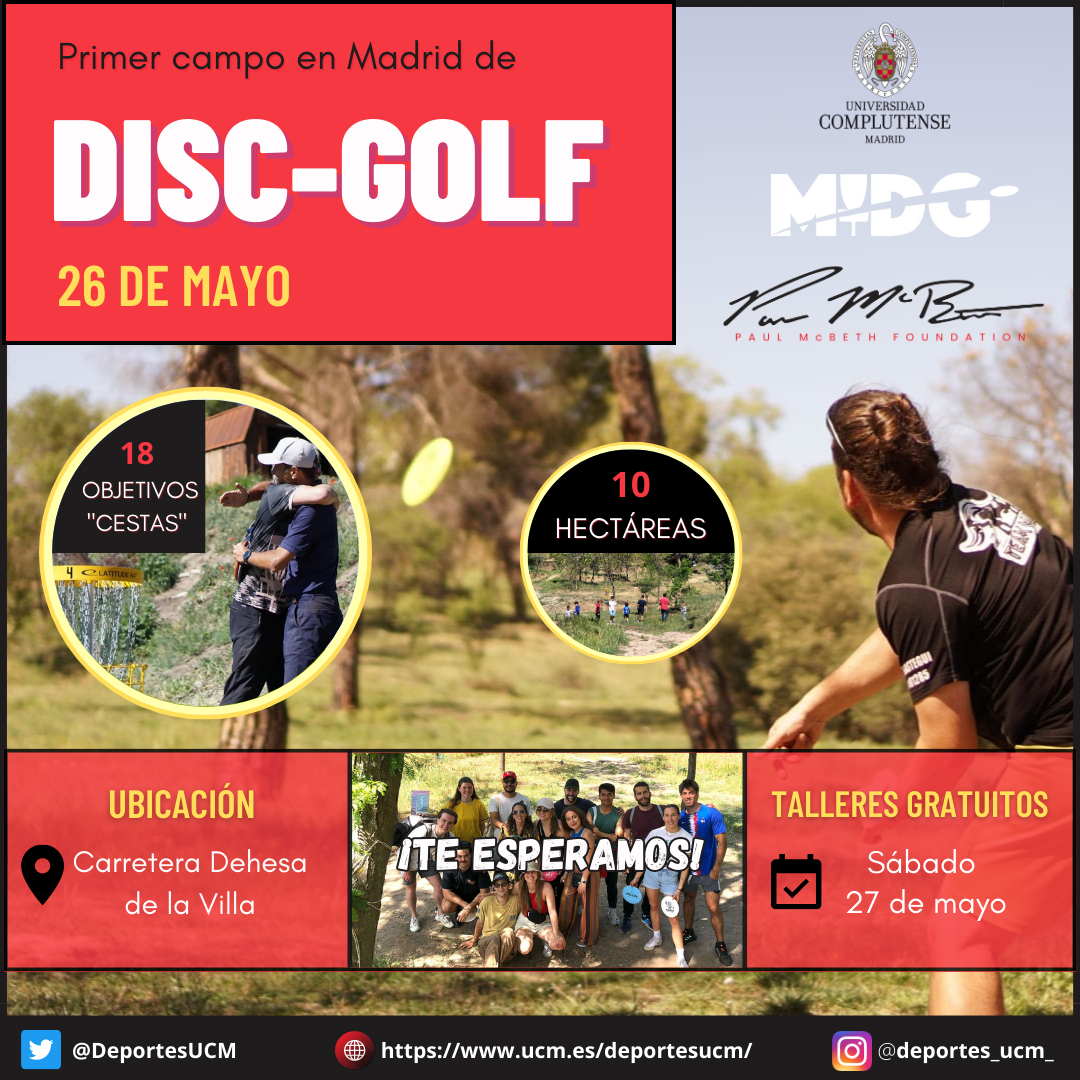 Apertura del Campo de Disc-Golf: 26 de mayo